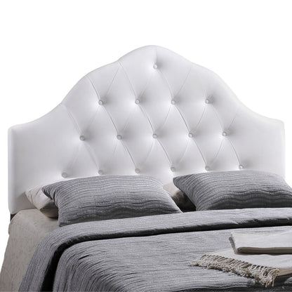 Sovereign King Vinyl Headboard, White Faux Leather