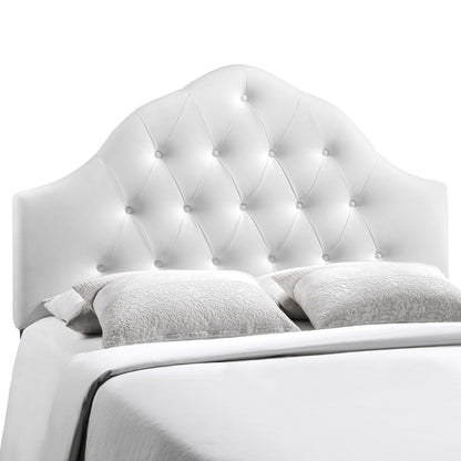 Sovereign King Vinyl Headboard, White Faux Leather