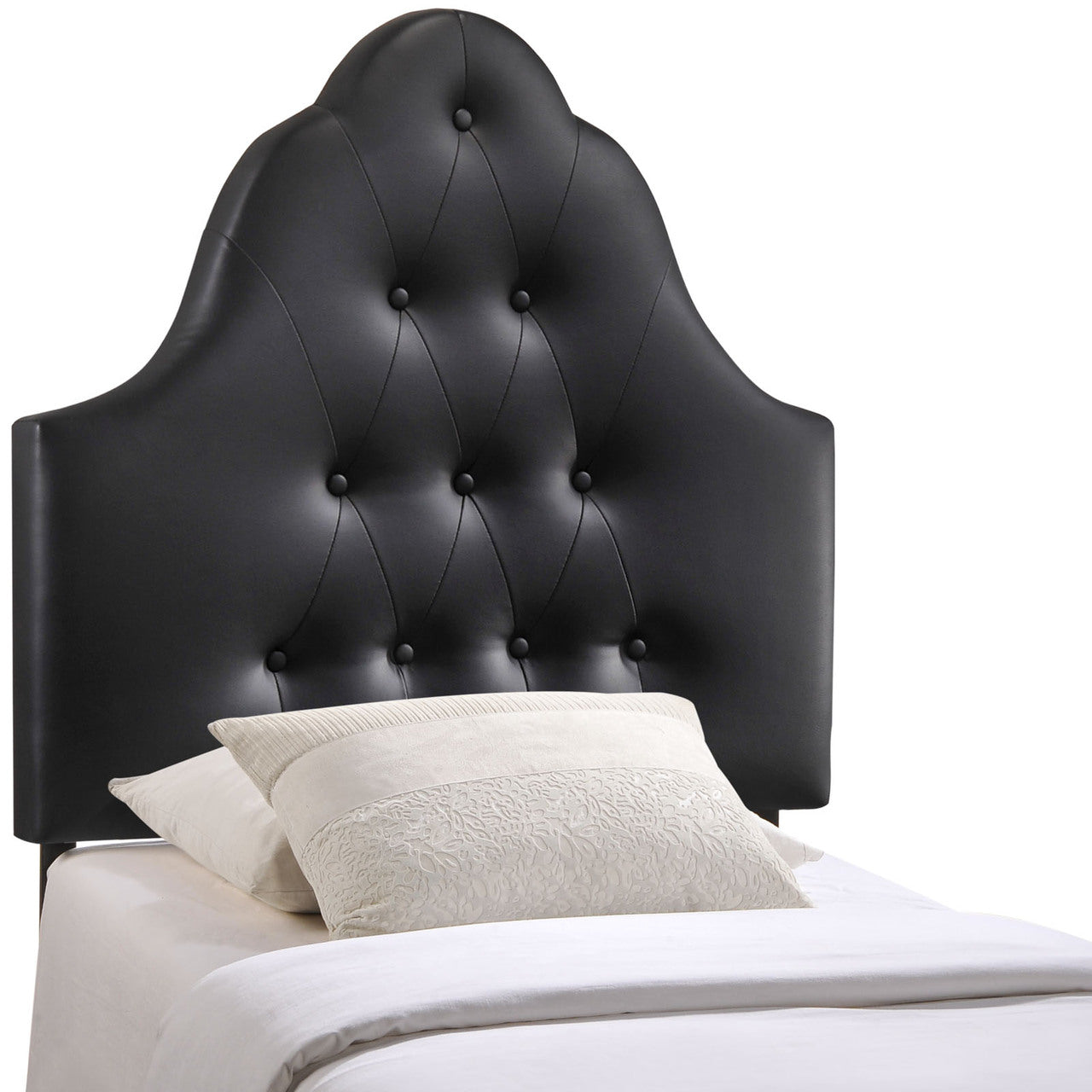 Sovereign Twin Vinyl Headboard, Black Faux Leather