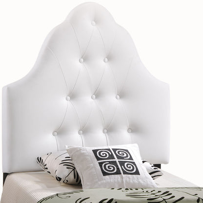 Sovereign Twin Vinyl Headboard, White Faux Leather