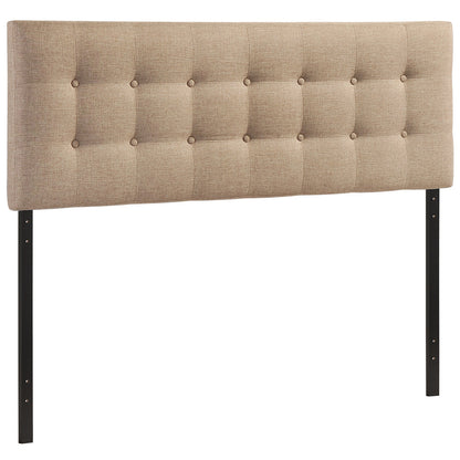 Emily Queen Fabric Headboard, Beige Fabric
