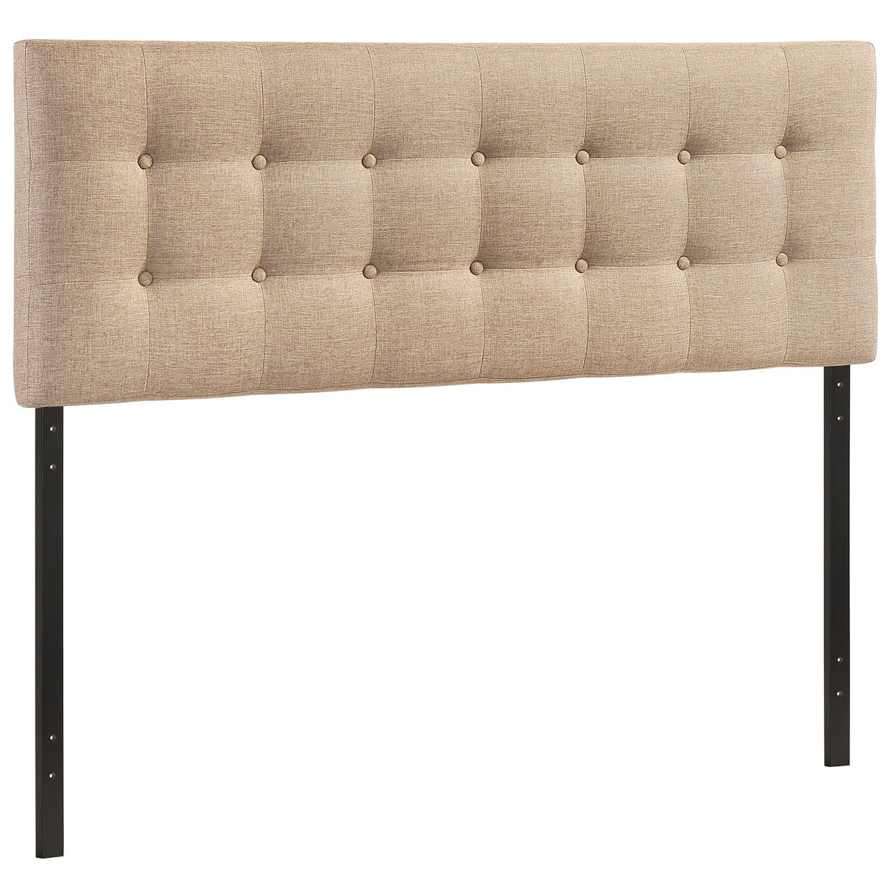 Emily Full Fabric Headboard, Beige Fabric