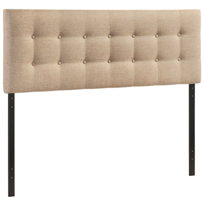 Emily Full Fabric Headboard, Beige Fabric