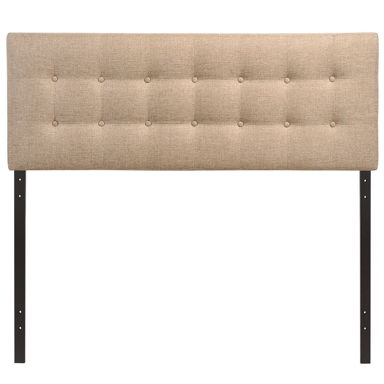 Emily Full Fabric Headboard, Beige Fabric