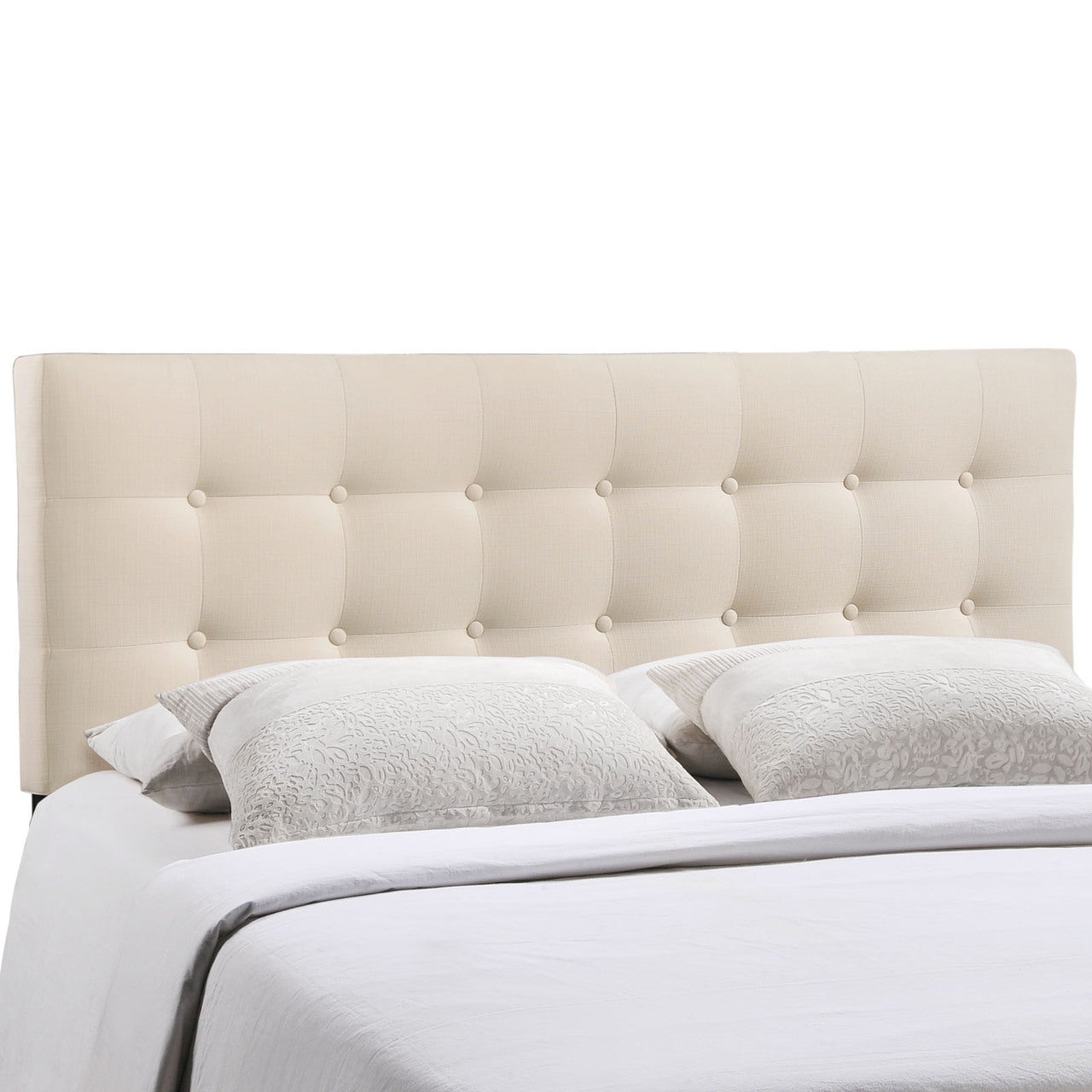 Emily Full Fabric Headboard, Ivory Fabric