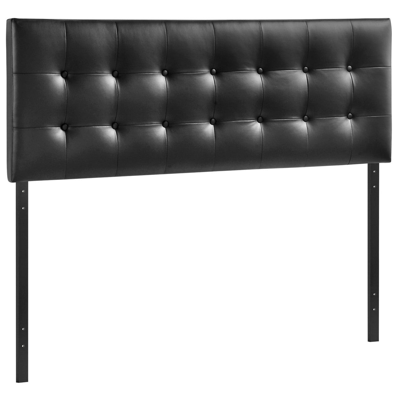 Emily Full Vinyl Headboard, Black Faux Leather