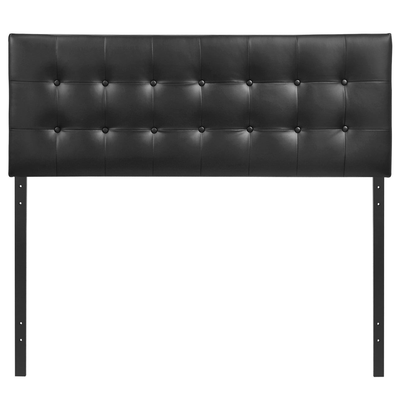 Emily Full Vinyl Headboard, Black Faux Leather