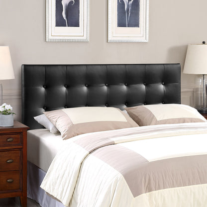 Emily Full Vinyl Headboard, Black Faux Leather