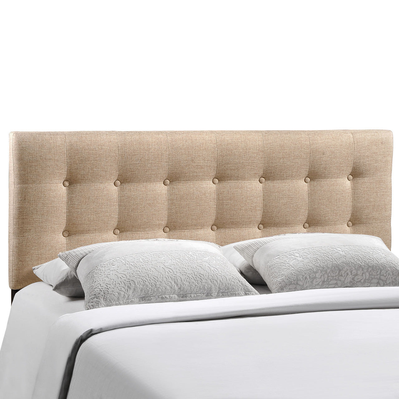 Emily King Fabric Headboard, Beige Fabric
