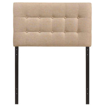 Emily Twin Fabric Headboard, Beige Fabric