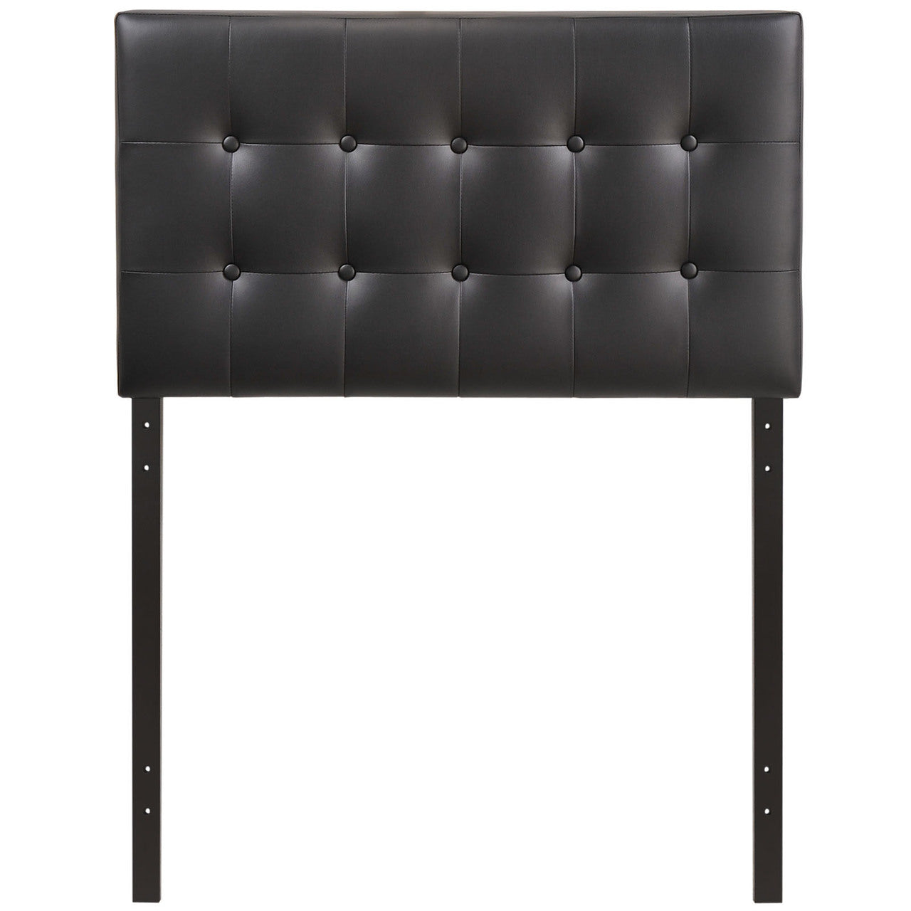 Emily Twin Vinyl Headboard, Black Faux Leather