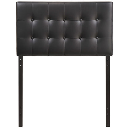 Emily Twin Vinyl Headboard, Black Faux Leather