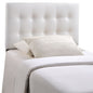Emily Twin Vinyl Headboard, White Faux Leather