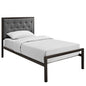 Mia Twin Fabric Bed Frame, Grey Fabric