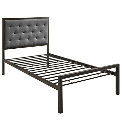 Mia Twin Fabric Bed Frame, Grey Fabric