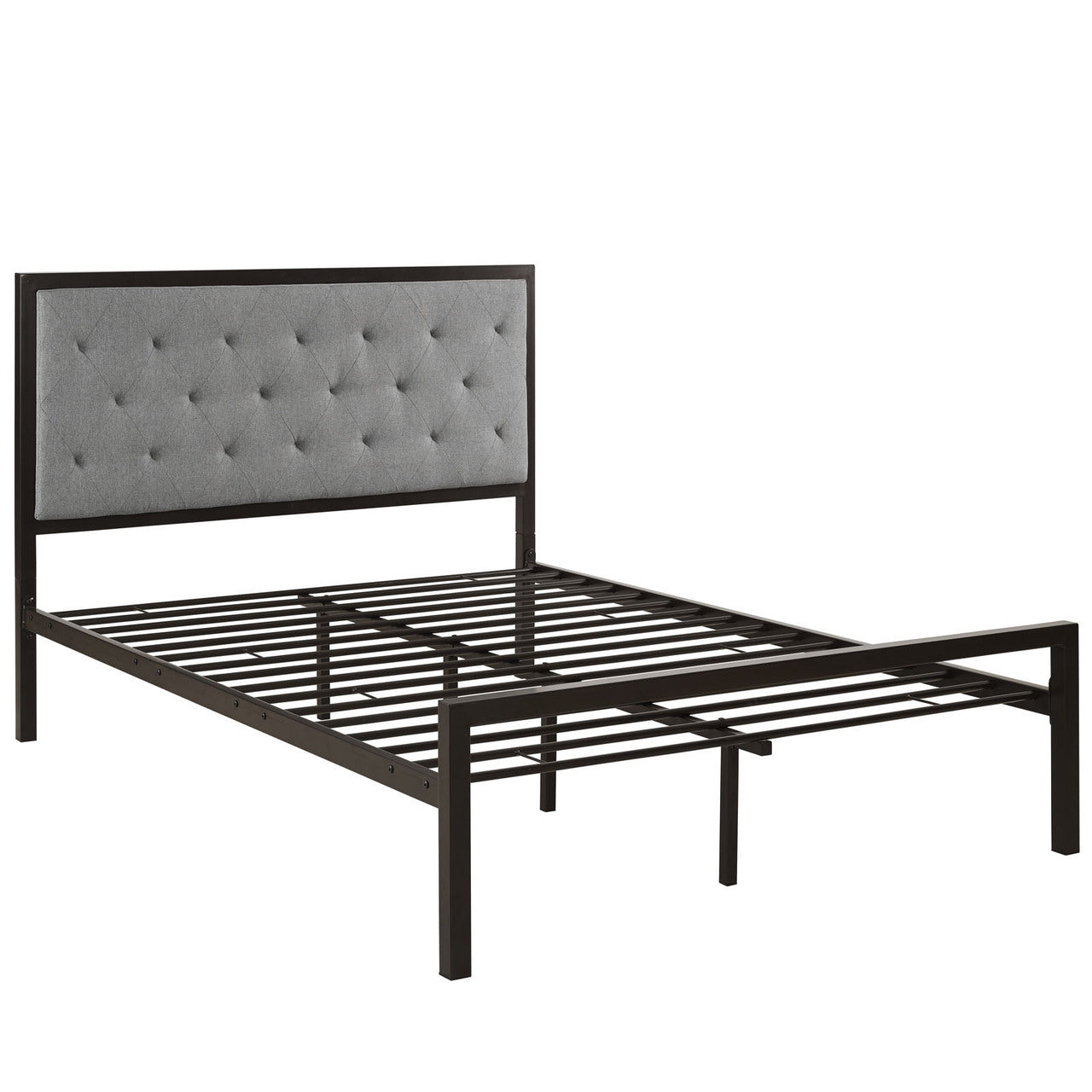 Mia Full Fabric Bed Frame, Grey Fabric