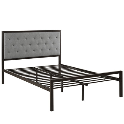 Mia Full Fabric Bed Frame, Grey Fabric