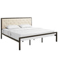 Mia King Fabric Bed Frame, Beige Fabric