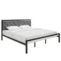 Mia King Fabric Bed Frame, Grey Fabric