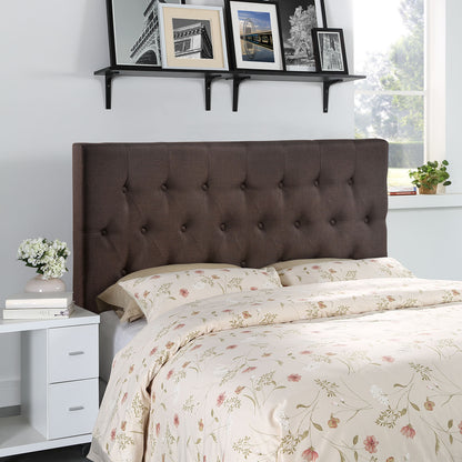 Clique Queen Headboard, Brown Fabric