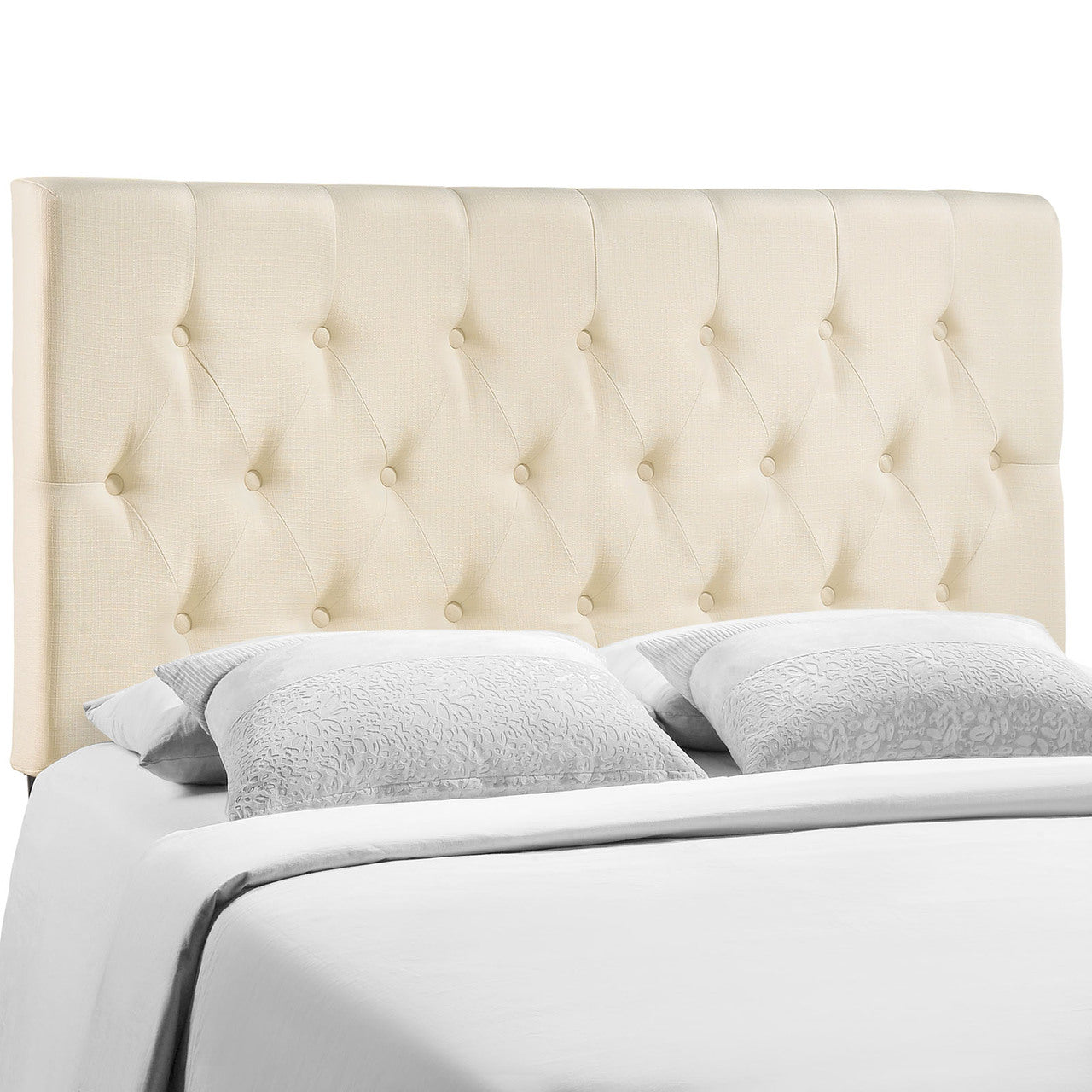 Clique King Headboard, Ivory Fabric