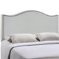 Curl Full Nailhead Upholstered Headboard, Grey Fabric