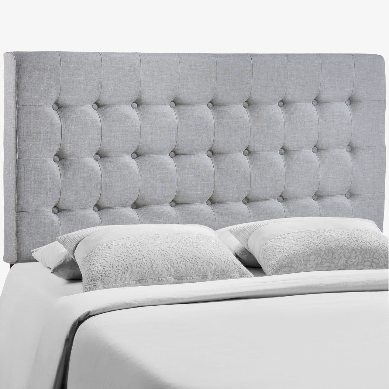 Tinble Queen Headboard, Grey Fabric