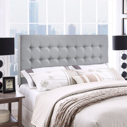Tinble Queen Headboard, Grey Fabric