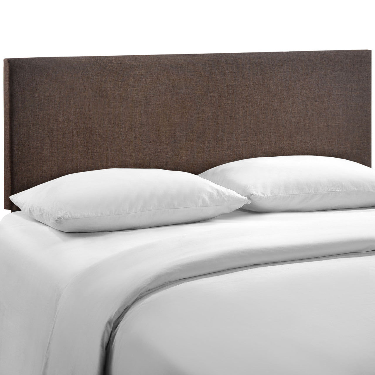 Region Queen Upholstered Headboard, Brown Fabric
