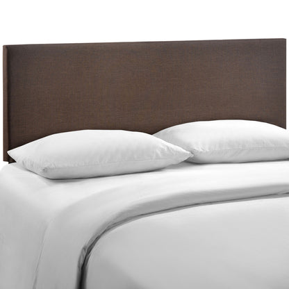 Region Queen Upholstered Headboard, Brown Fabric