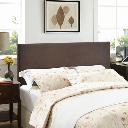 Region Queen Upholstered Headboard, Brown Fabric