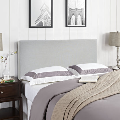 Region Queen Upholstered Headboard, Grey Fabric