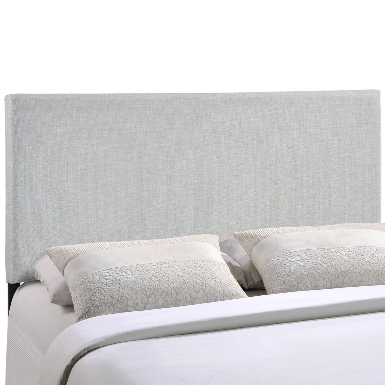 Region Full Upholstered Headboard, Grey Fabric