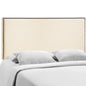Region Queen Nailhead Upholstered Headboard, Ivory Fabric