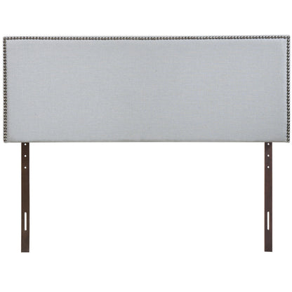 Region King Nailhead Upholstered Headboard, Grey Fabric