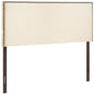 Region Full Nailhead Upholstered Headboard, Ivory Fabric