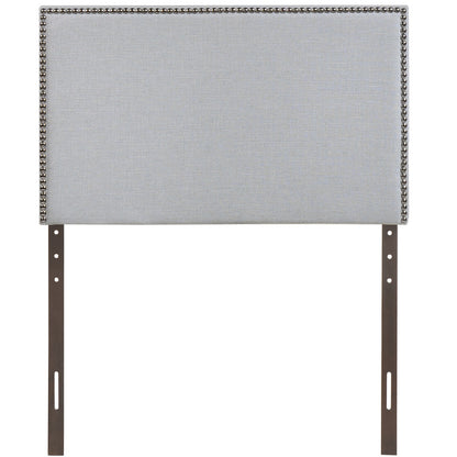 Region Twin Nailhead Upholstered Headboard, Grey Fabric