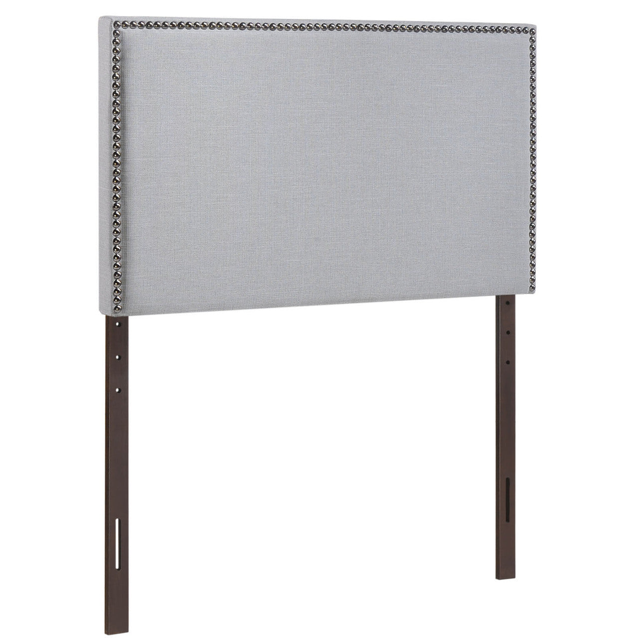 Region Twin Nailhead Upholstered Headboard, Grey Fabric