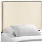 Region Twin Nailhead Upholstered Headboard, Ivory Fabric