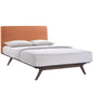 Tracy Queen Wood Bed Frame, Orange Fabric