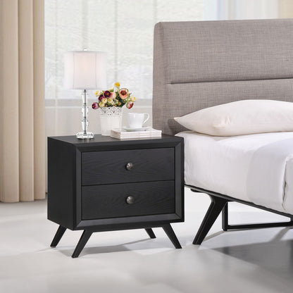 Tracy Nightstand, Black Wood