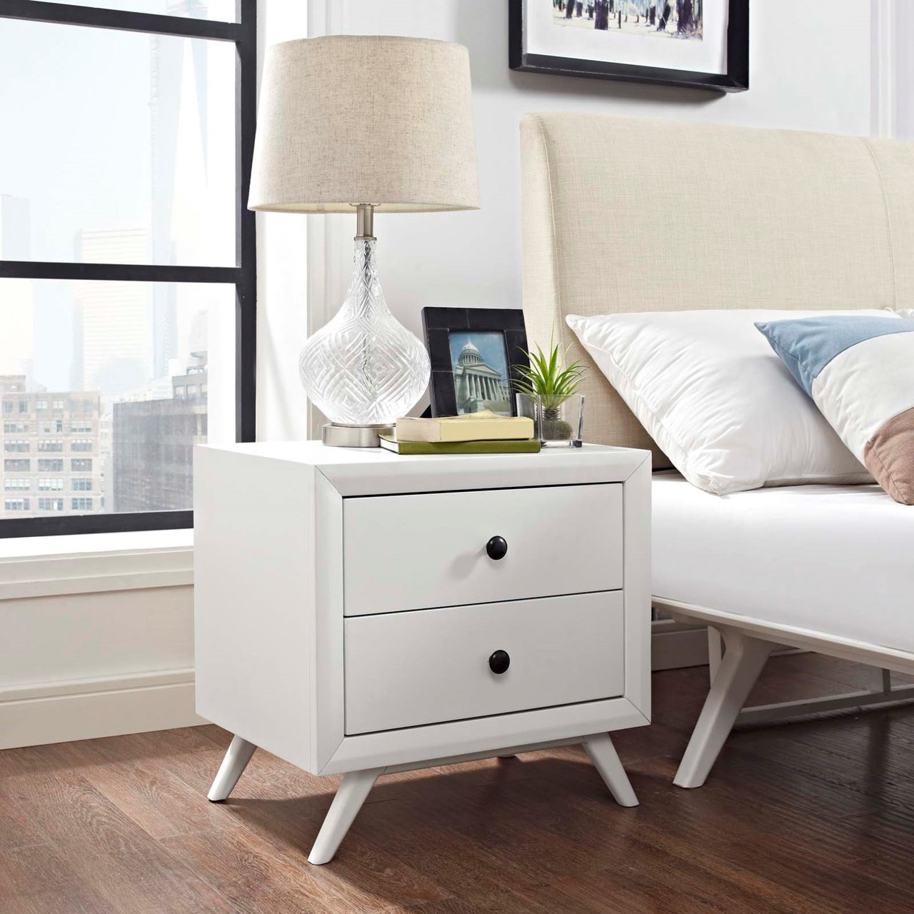 Tracy Nightstand, White, Wood 11953