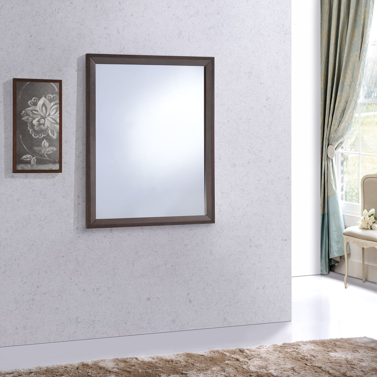Tracy Mirror, Brown Wood