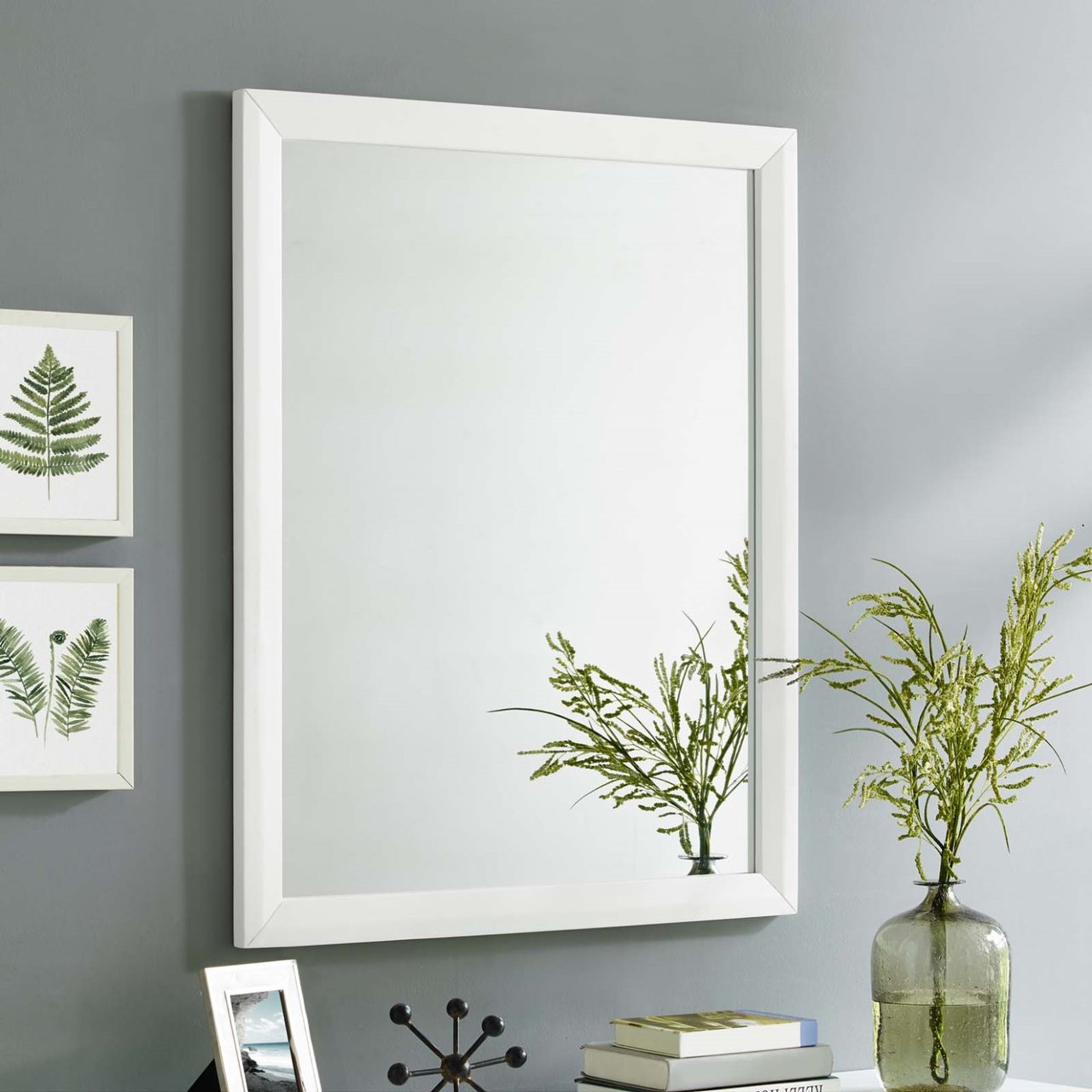 Tracy Mirror, White, Glass 13208