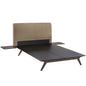 Tracy 3 Piece Queen Bedroom Set, Brown, Fabric Wood