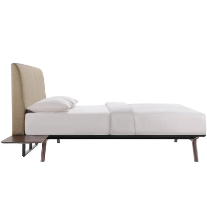 Tracy 3 Piece Queen Bedroom Set, Brown, Fabric Wood