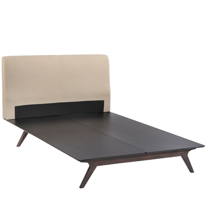 Tracy 2 Piece Queen Bedroom Set, Beige Fabric Wood