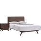 Tracy 2 Piece Queen Bedroom Set, Brown Fabric Wood