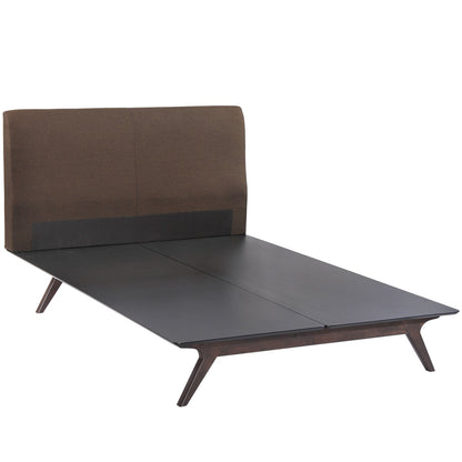 Tracy 2 Piece Queen Bedroom Set, Brown Fabric Wood