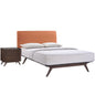 Tracy 2 Piece Queen Bedroom Set, Orange Fabric Wood